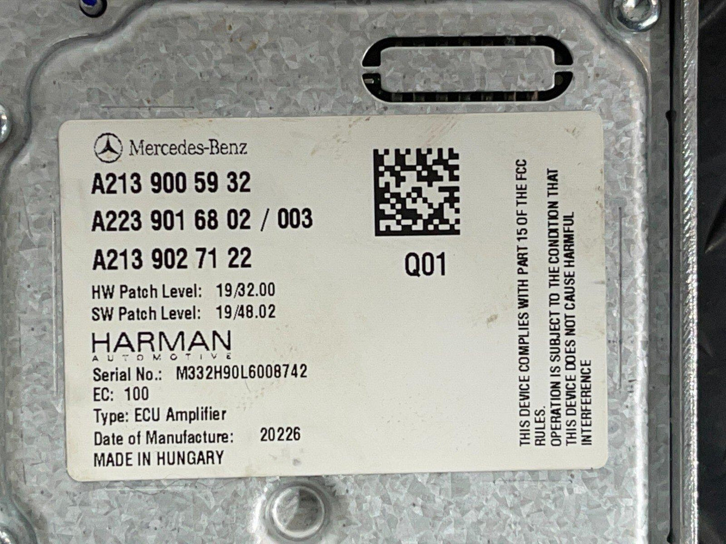 2018-On MERCEDES A CLASS W177 HARMAN SOUND AMPLIFIER OEM A2139005932