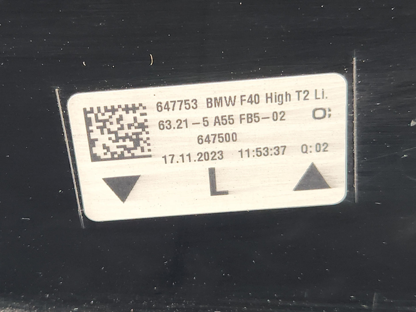 BMW 118i F40 Hatchback Left Passenger Rear Side Inner Light Genuine 647753