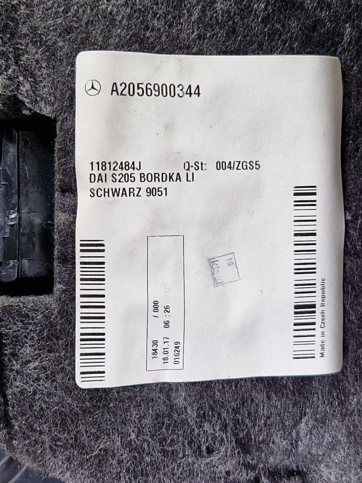 14-21 MERCEDES BENZ C220d W205 LEFT BOOT TRIM PANEL COVER A2056900344
