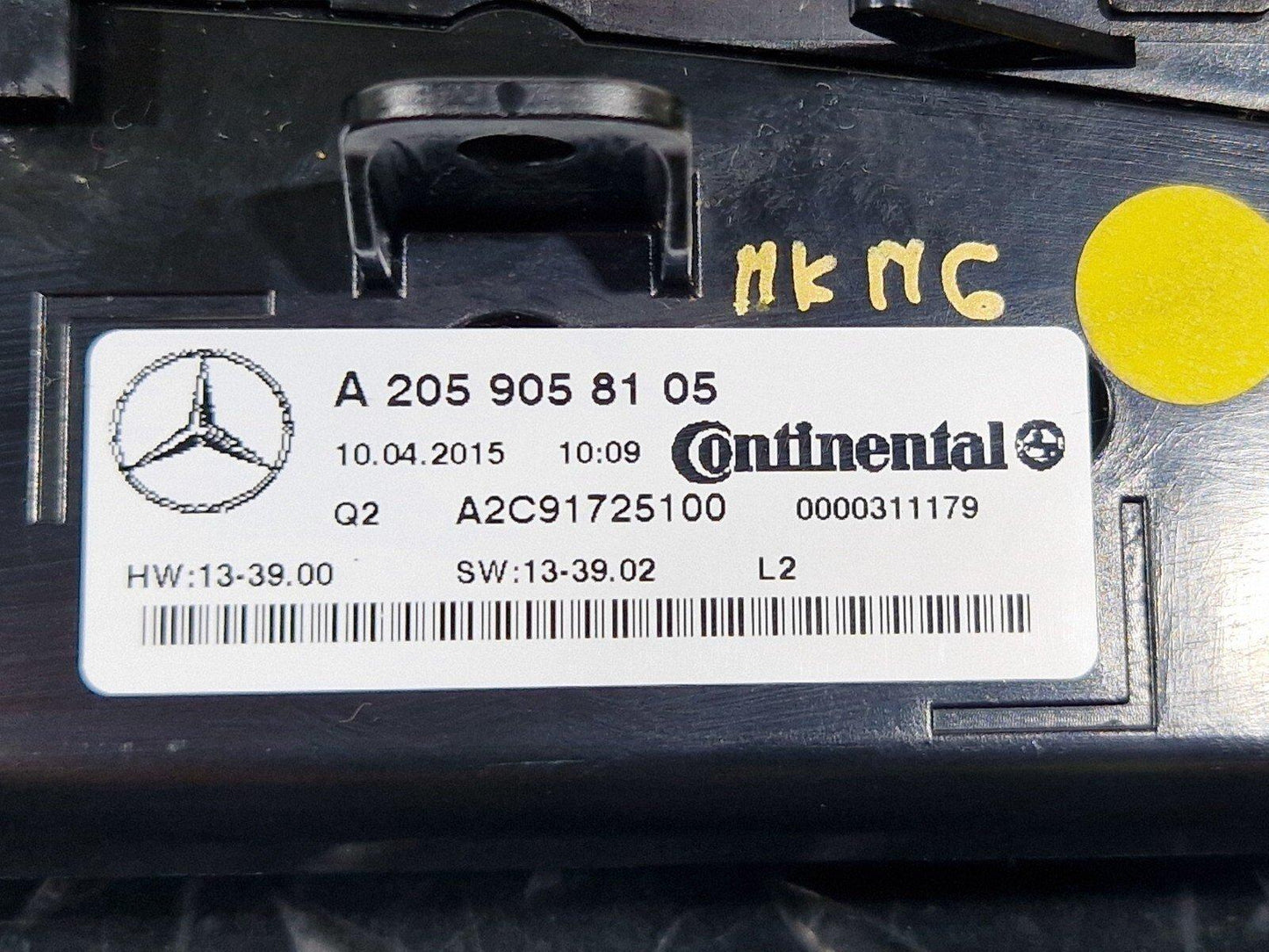 14-21 MERCEDES-BENZ C-CLASS C250D W205 CLIMATE HEATER CONTROL PANEL A2059058105