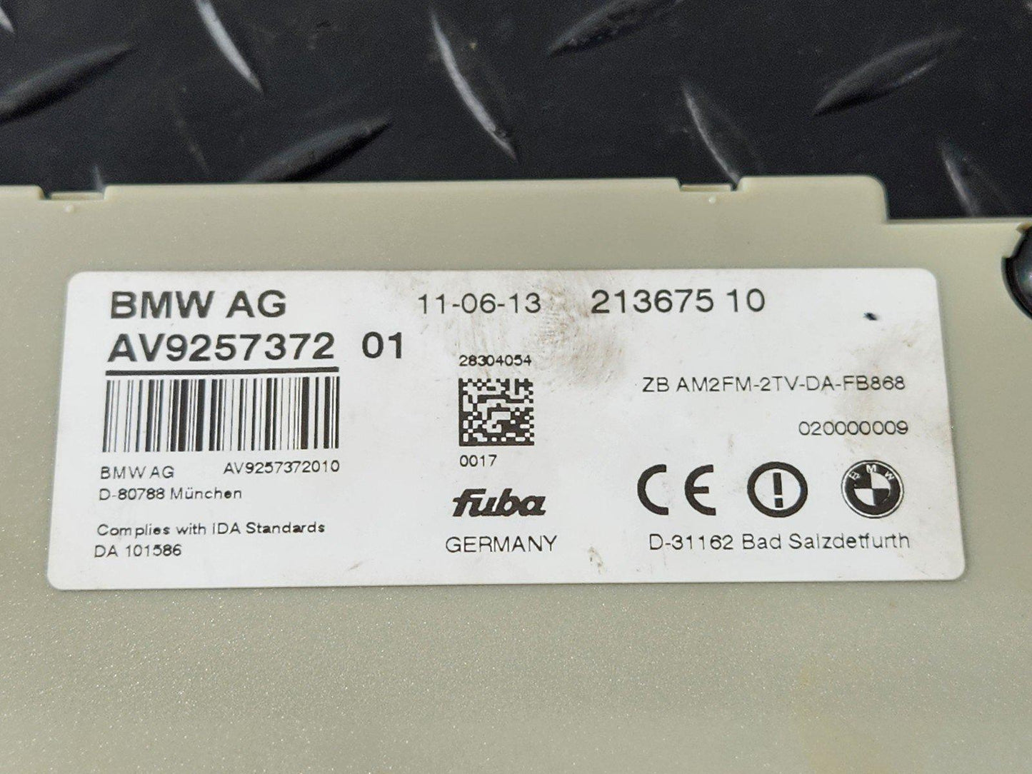 11-18 BMW 6 SERIES F13 F06 GENUINE DIVERSITY ANTENNA MODULE 9257372