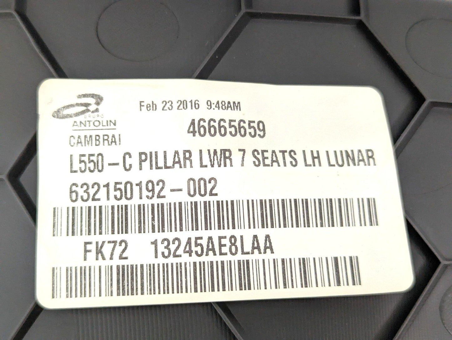 14-19 LAND ROVER L550 DISCOVERY SPORT REAR LEFT SIDE C PILLAR TRIM FK7213245AE