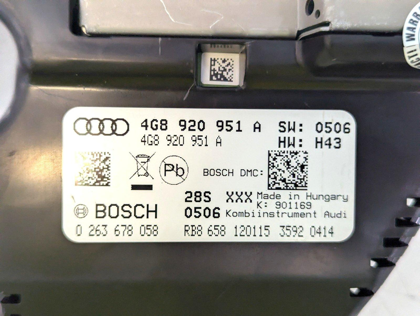12-18 AUDI A6 C7 OEM SPEEDOMETER INSTRUMENT CLUSTER 4G8920951A