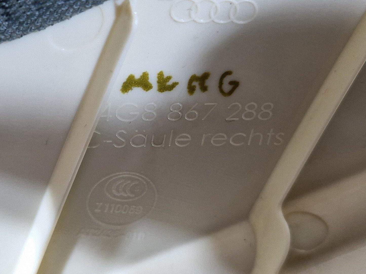 15-18 AUDI A7 4G GENUINE OEM REAR LEFT SIDE C PILLAR GREY TRIM COVER 4G8867287