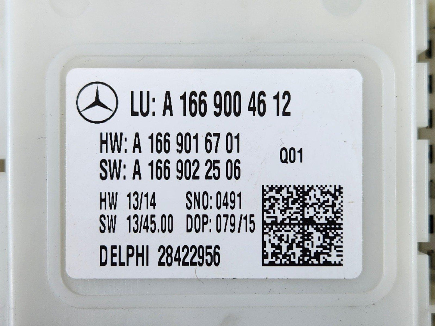 11-19 MERCEDES BENZ ML W166 GENUINE REAR SAM BCM CONTROL MODULE A1669004612