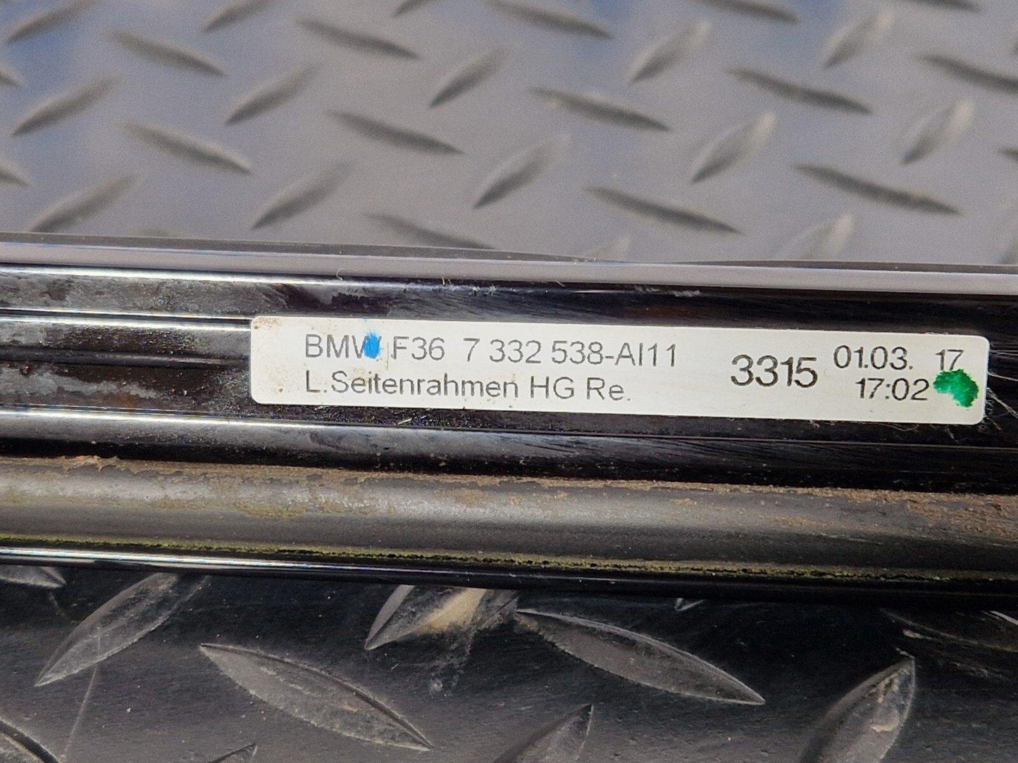 12-18 BMW 4 SERIES F36 LCI M-SPORT RIGHT DRIVER O/S WINDOW FINISHER TRIM 7332538