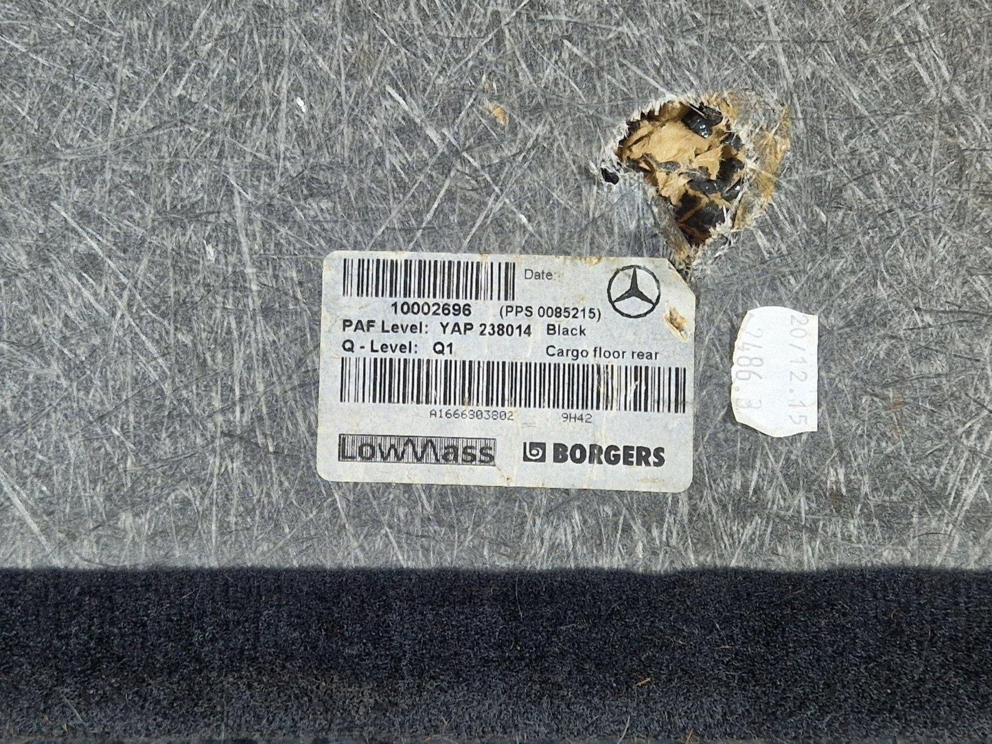16-19 MERCEDES BENZ GLE W166 REAR TRUNK BOOT FLOOR CARPET COVER A1666803802