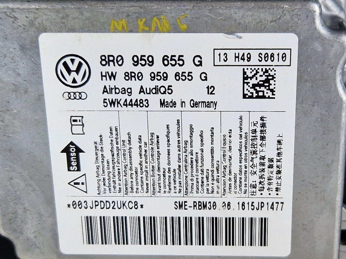 12-17 AUDI Q5 S-LINE GENUINE OEM AIRBAG CONTROL MODULE ECU 8R0959655G