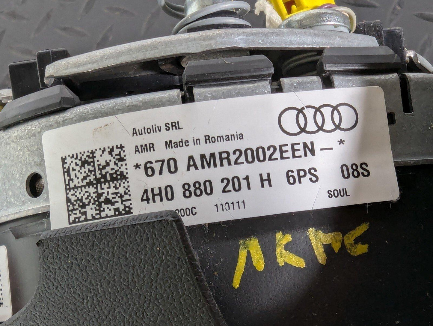 10-17 AUDI A8 4H STEERING WHEEL DEPLOYED A!R BAG 4H0880201H