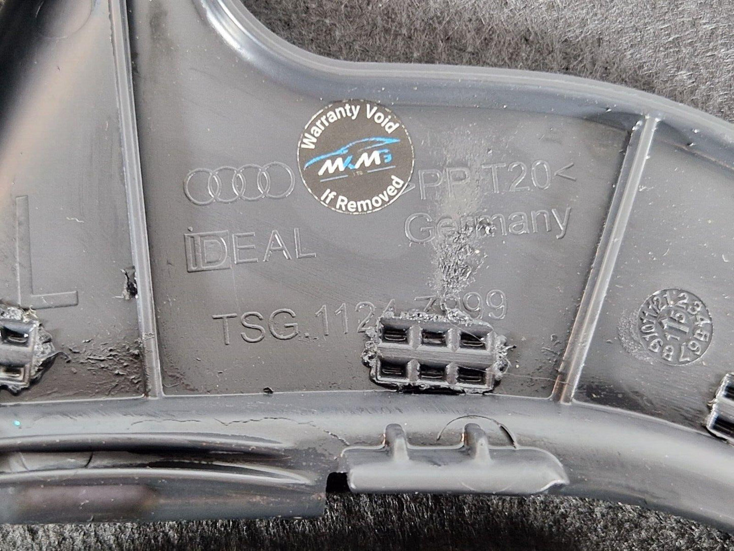 16-19 AUDI A4 B9 S-LINE REAR LEFT PASSENGER SIDE BOOT TRIM PANEL 8W5863879