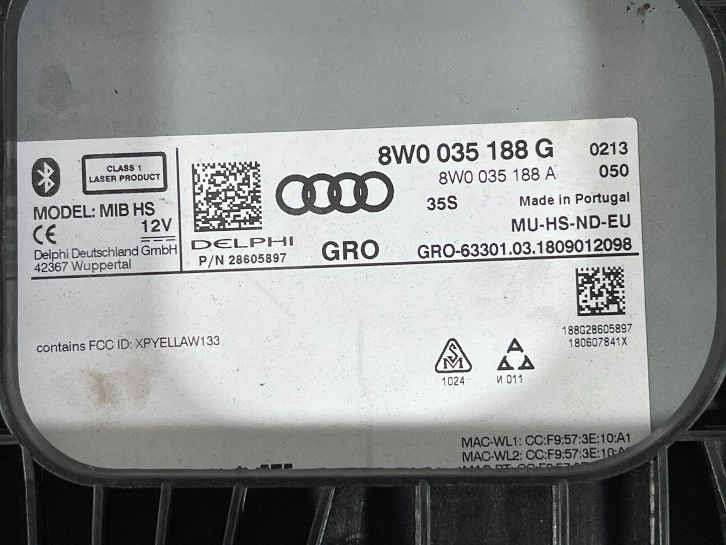 16-19 AUDI A4 B9 GENUINE MULTIMEDIA SAT NAV HEAD UNIT 8W0035188G