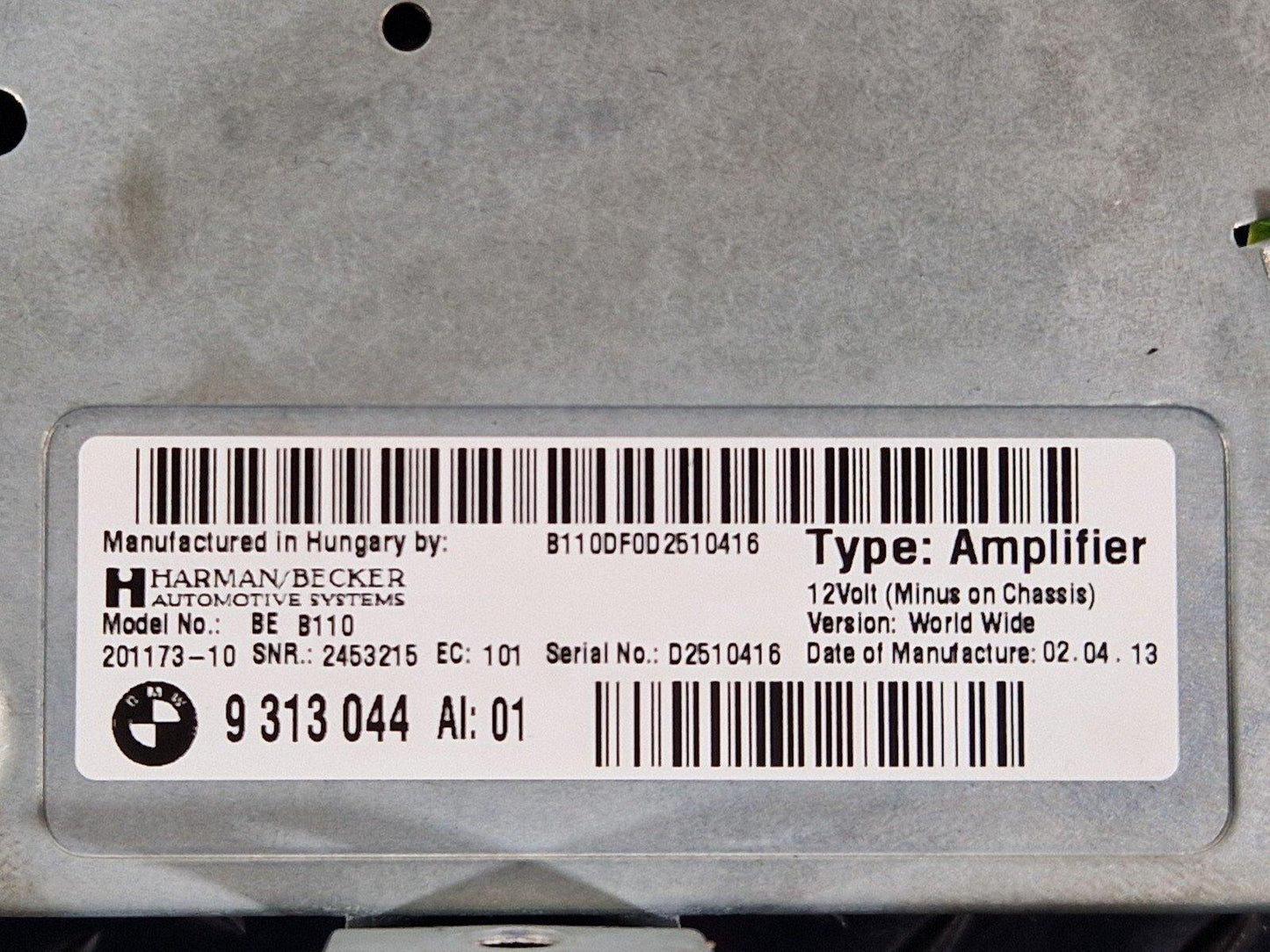 11-18 BMW 6 SERIES F06 AMPLIFIER HIFI SOUND SYSTEM CONTROL MODULE 9313044