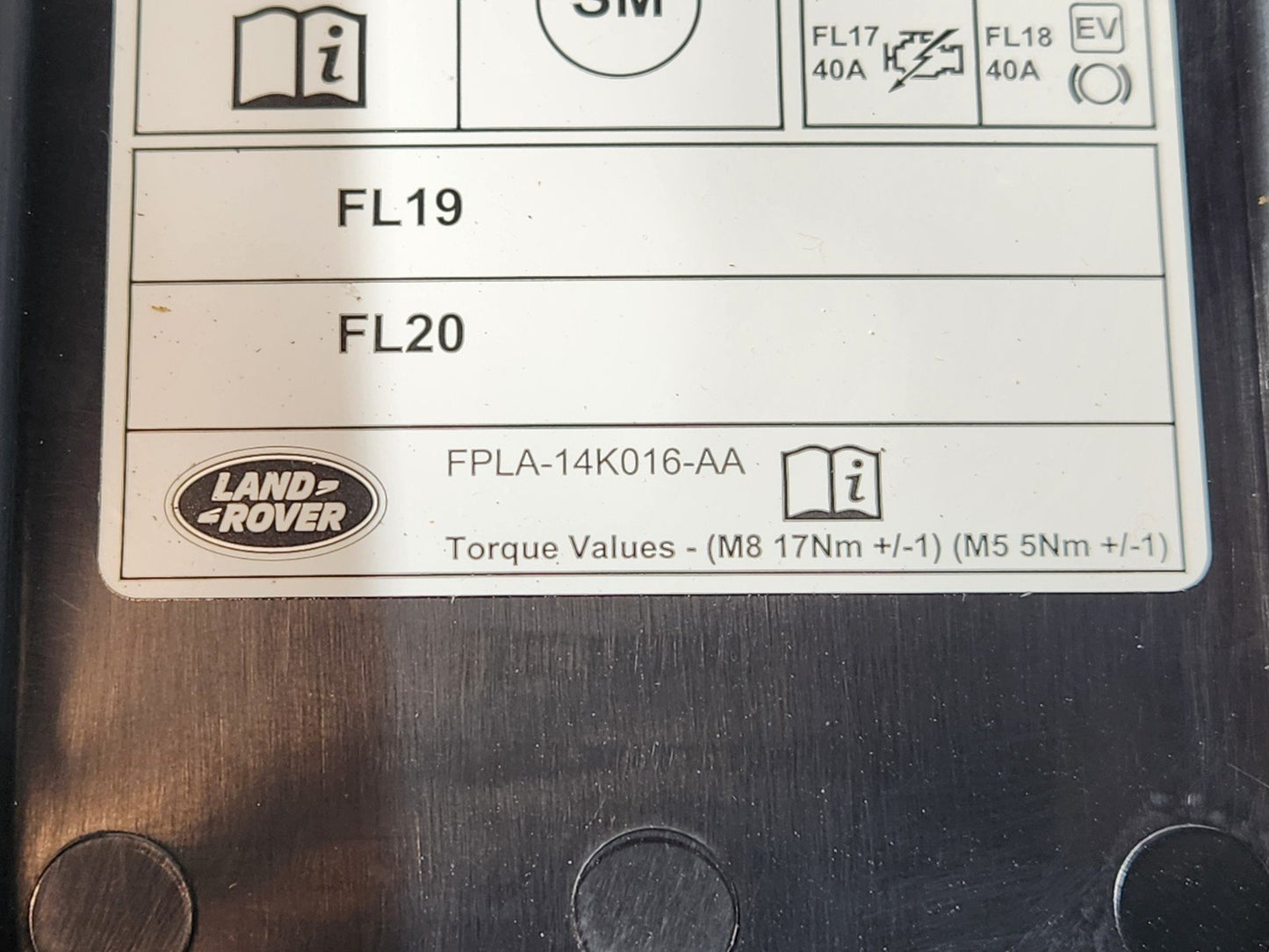 13-23 RANGE ROVER SPORT L494 FUSE RELAY BOX FPLA-14K016-AA