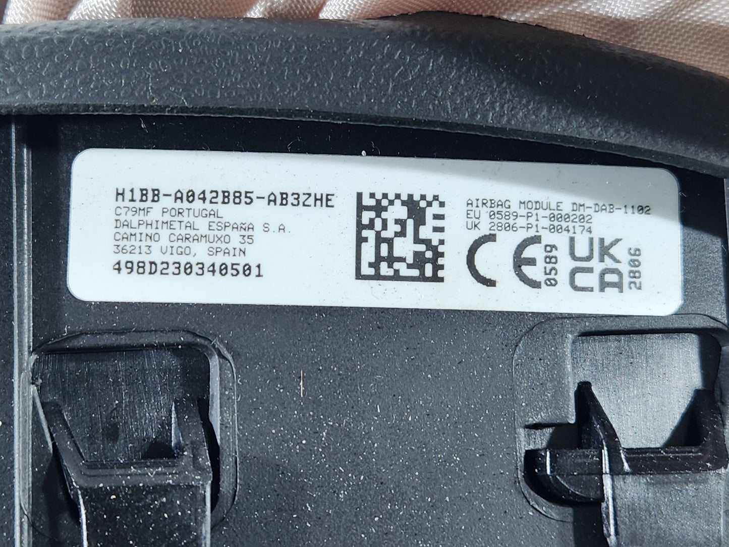 Ford Fiesta MK6 Hatchback Genuine Steering Wheel Safety Bag H1BB-A042B85-AB3ZHE