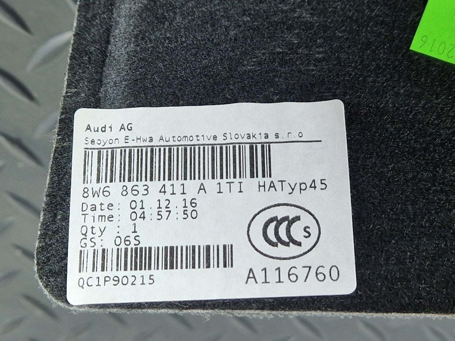 16-24 AUDI A5 F5 COUPE REAR PARCEL SHELF COVER PANEL 8W6863411A