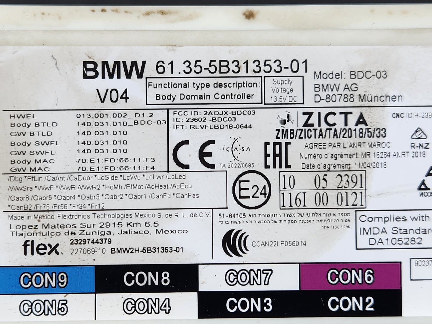 BMW 118i F40 Hatchback Body Control Module BCM Fuse Box Genuine 5B31353