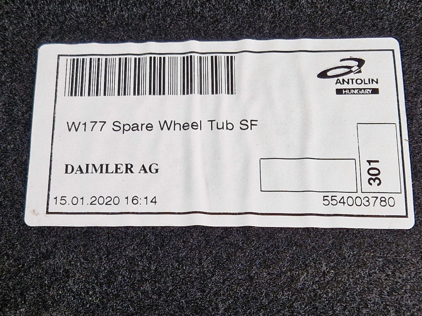 19-ON MERCEDES BENZ B CLASS W247 TRUNK BOOT FLOOR LINING COVER TRIM A1776903303