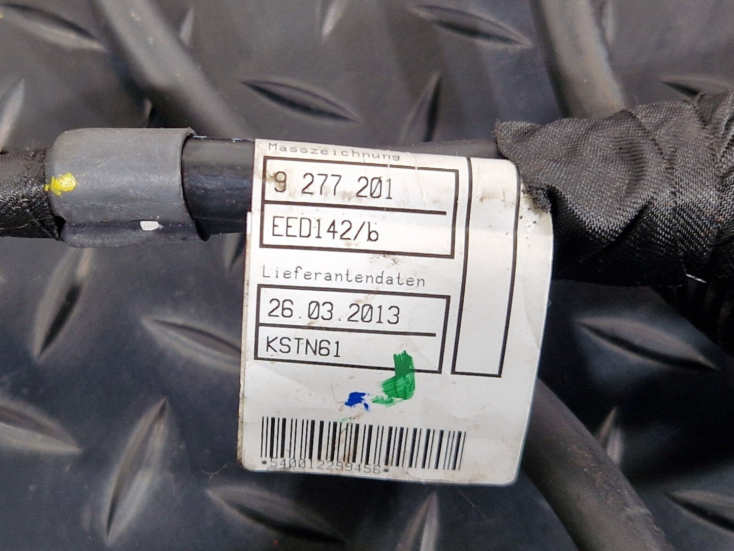 11-18 BMW 6 SERIES F06 ELECTRIC HAND BRAKE RELEASE CABLE 9277202