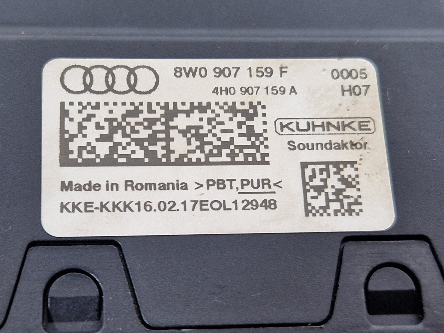 16-23 AUDI S5 COUPE GENUINE CONTROL UNIT FOR IMPACT SOUND 8W0907159F