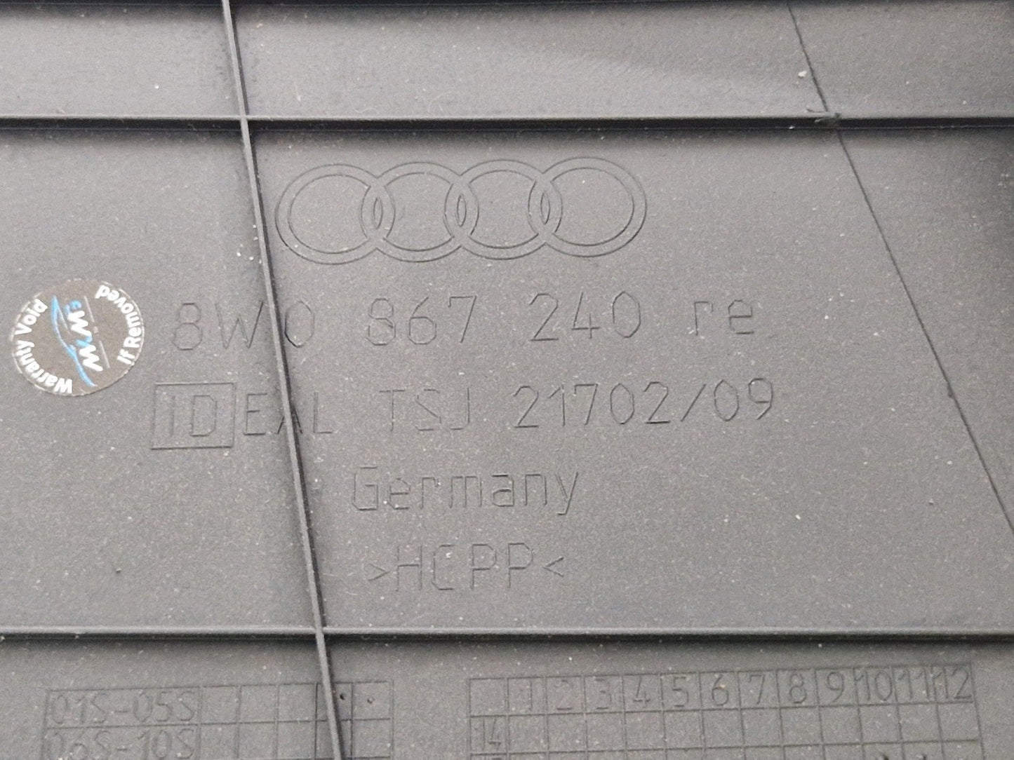 16-19 AUDI A4 B9 GENUINE FRONT RIGHT DRIVER SIDE B-PILLAR TRIM 8W0867240