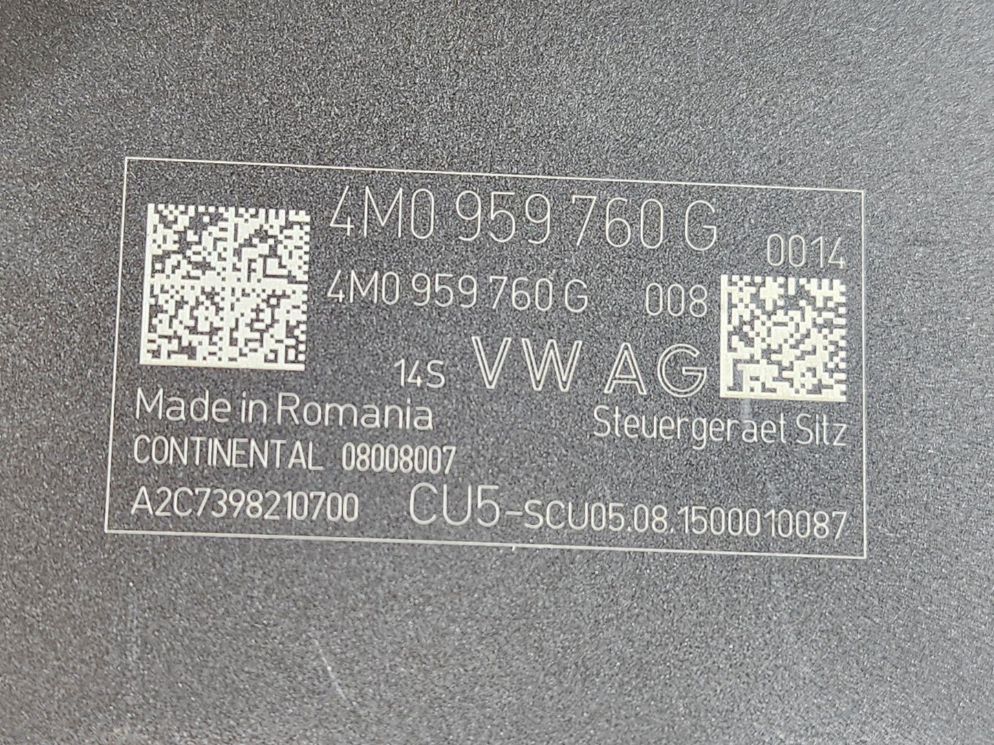 Audi Unknown Part Type 4M0959760G