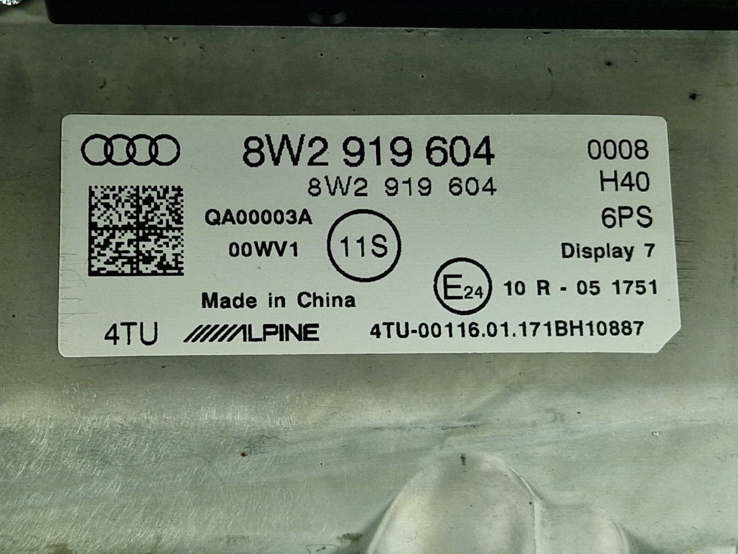 16-19 AUDI A4 B9 GENUINE MULTI MEDIA IN DASH SCREEN 8W2919604