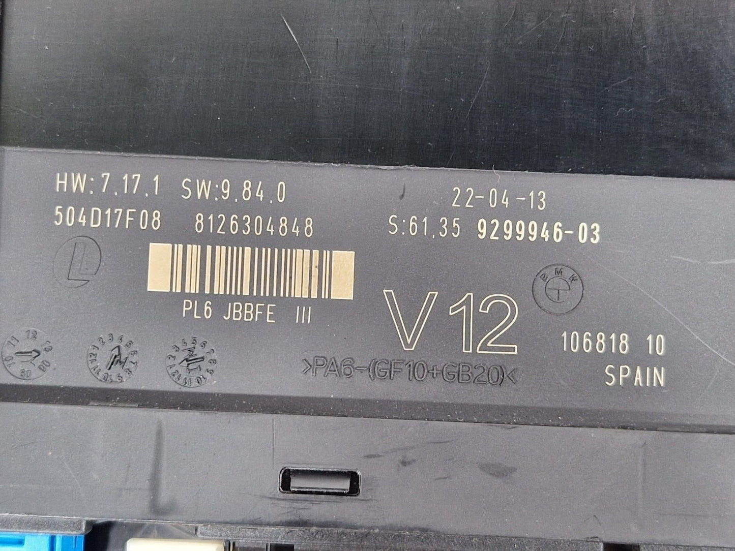 11-18 BMW 6 SERIES F06 RHD Comfort Control Unit 9299946