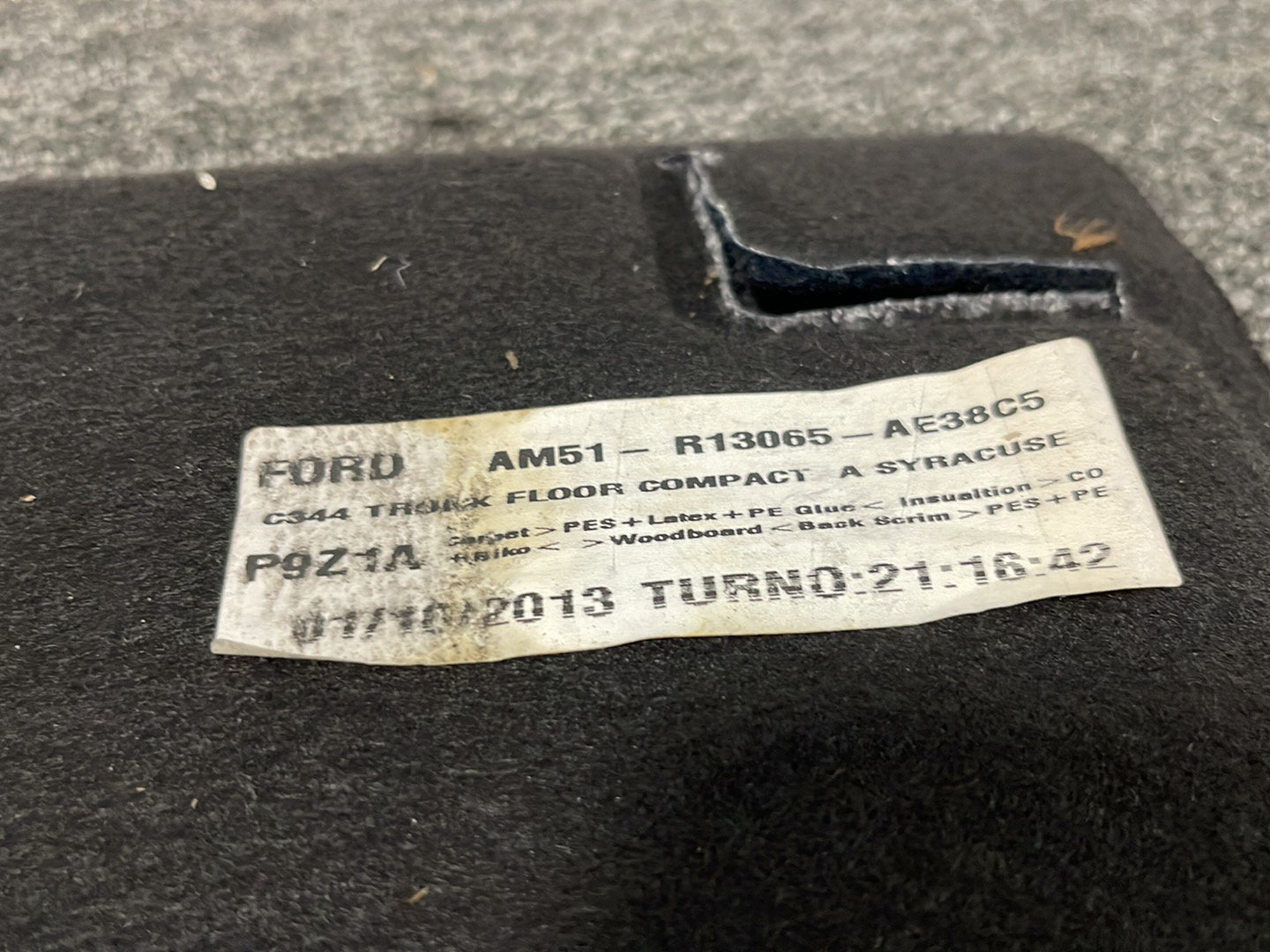 Ford C-Max MK2 (C344) MPV Genuine Rear Boot Floor Carpet Liner AM51-R13065-AE