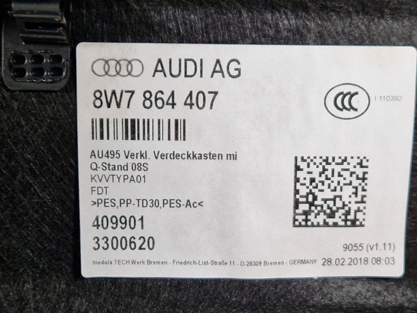 Audi Unknown Part Type 8W7864407