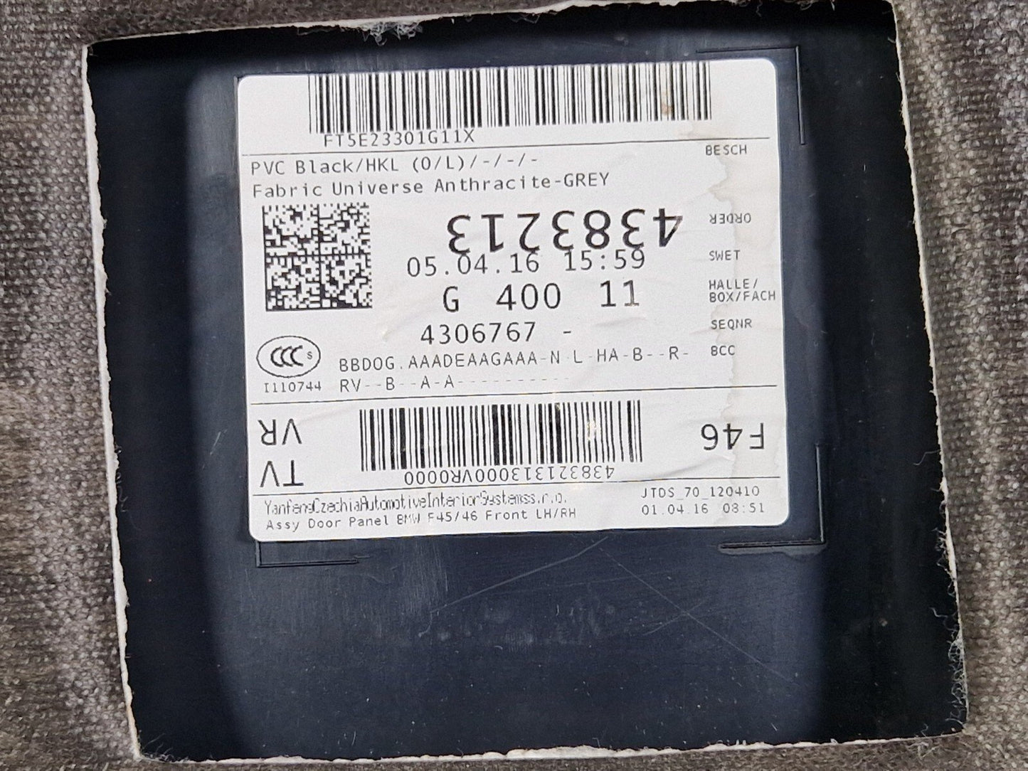 14-21 BMW 2 SERIES F45 F46 FRONT RIGHT O/S DOOR CARD WITH WINDOW SWITCH