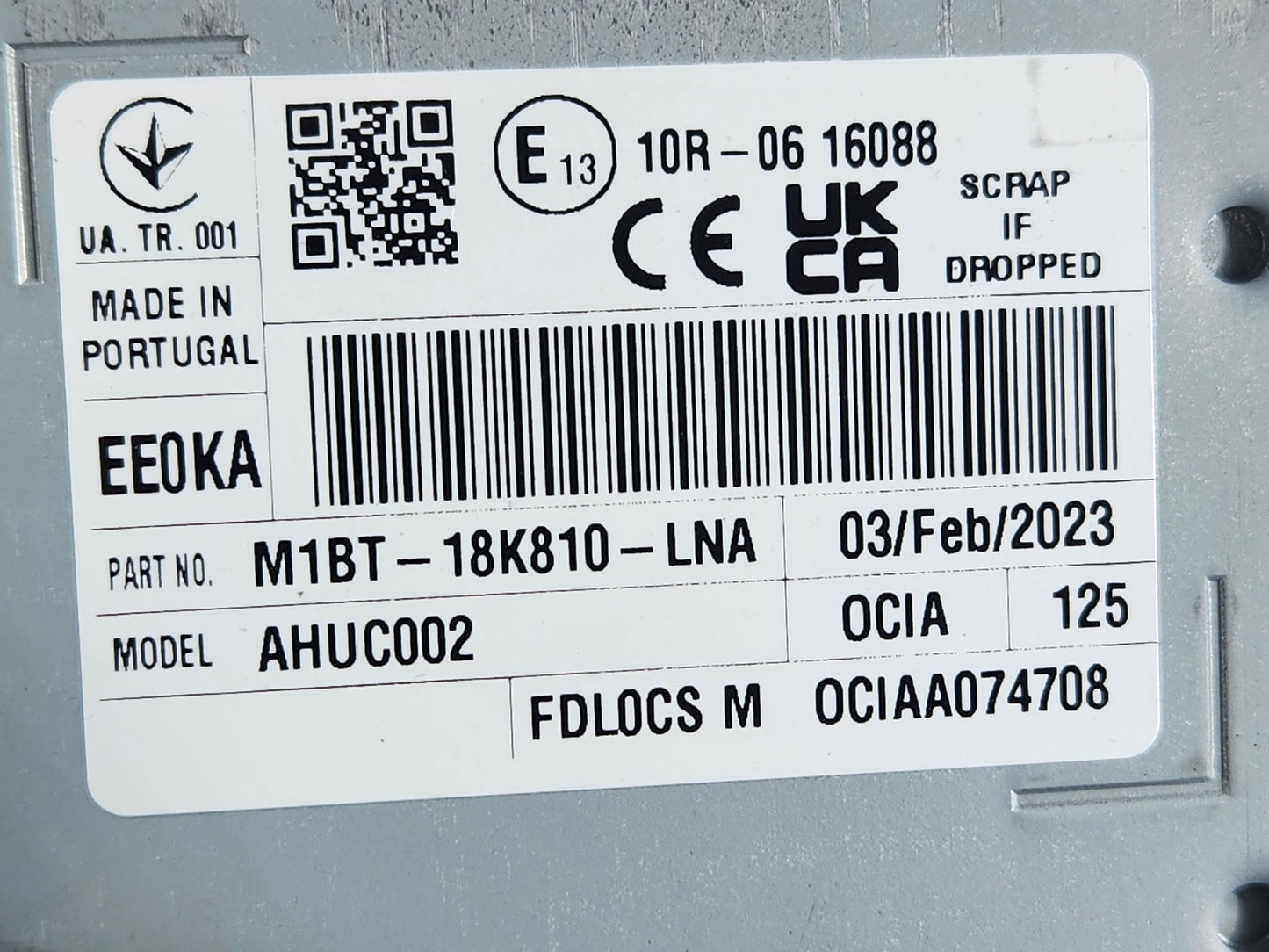Ford Fiesta MK8 (B479) Hatchback Genuine Multimedia Head Unit M1BT-18K810-LNA