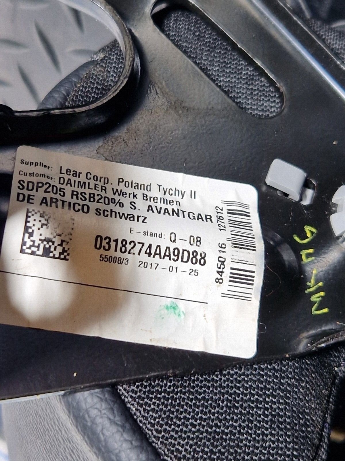 14-21 MERCEDES BENZ C220d W205 OEM REAR LEATHER MIDDLE SEAT BACKREST