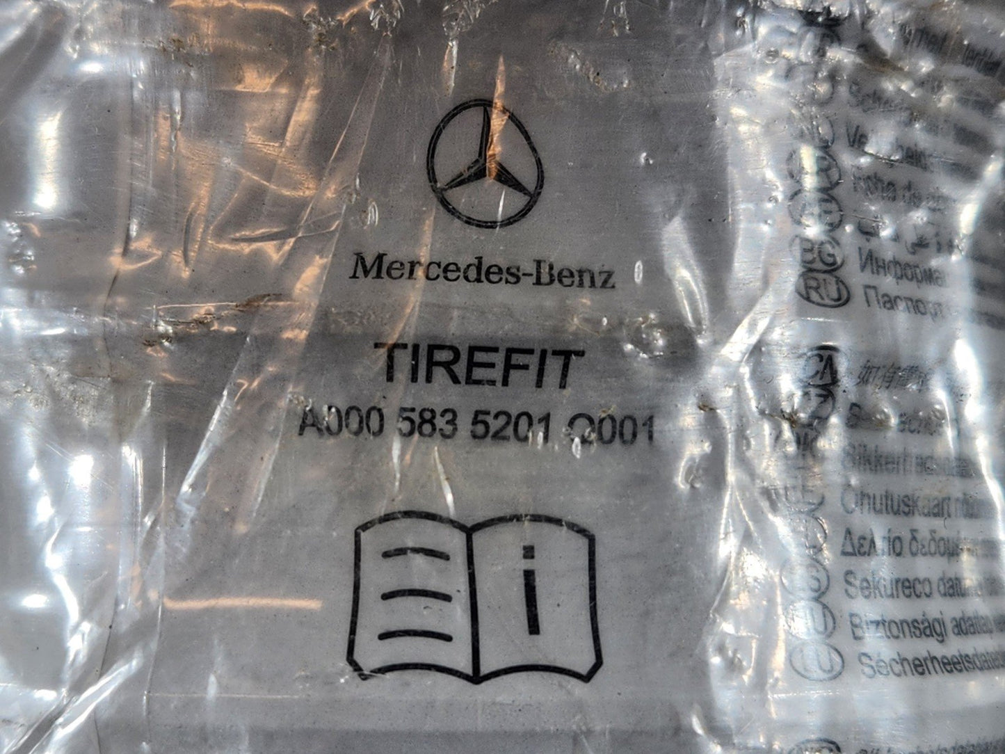 19-ON MERCEDES BENZ B CLASS W247 GENUINE TIRE REPAIR GLUE A0005835201