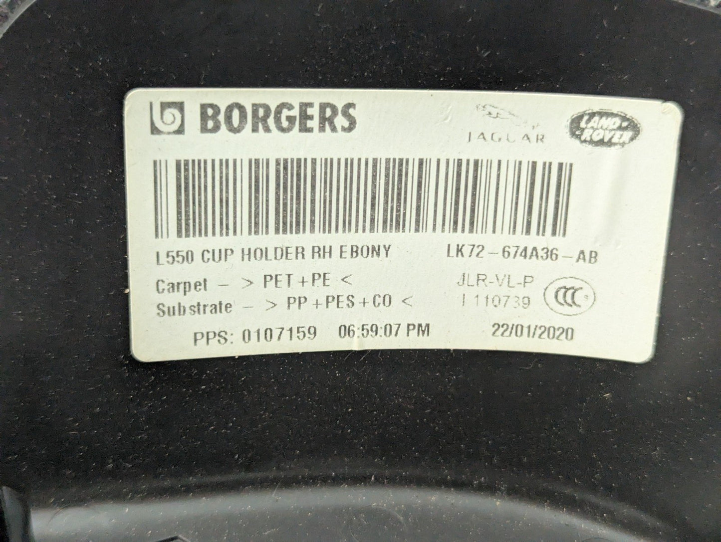 20-24 LANDROVER DISCOVERY SPORT REAR CUP HOLDER RH LK72674A36AB
