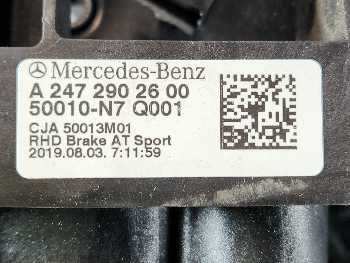 Mercedes-Benz B200d B-Class W247 Automatic Brake Pedal Assembly Unit A2472902600