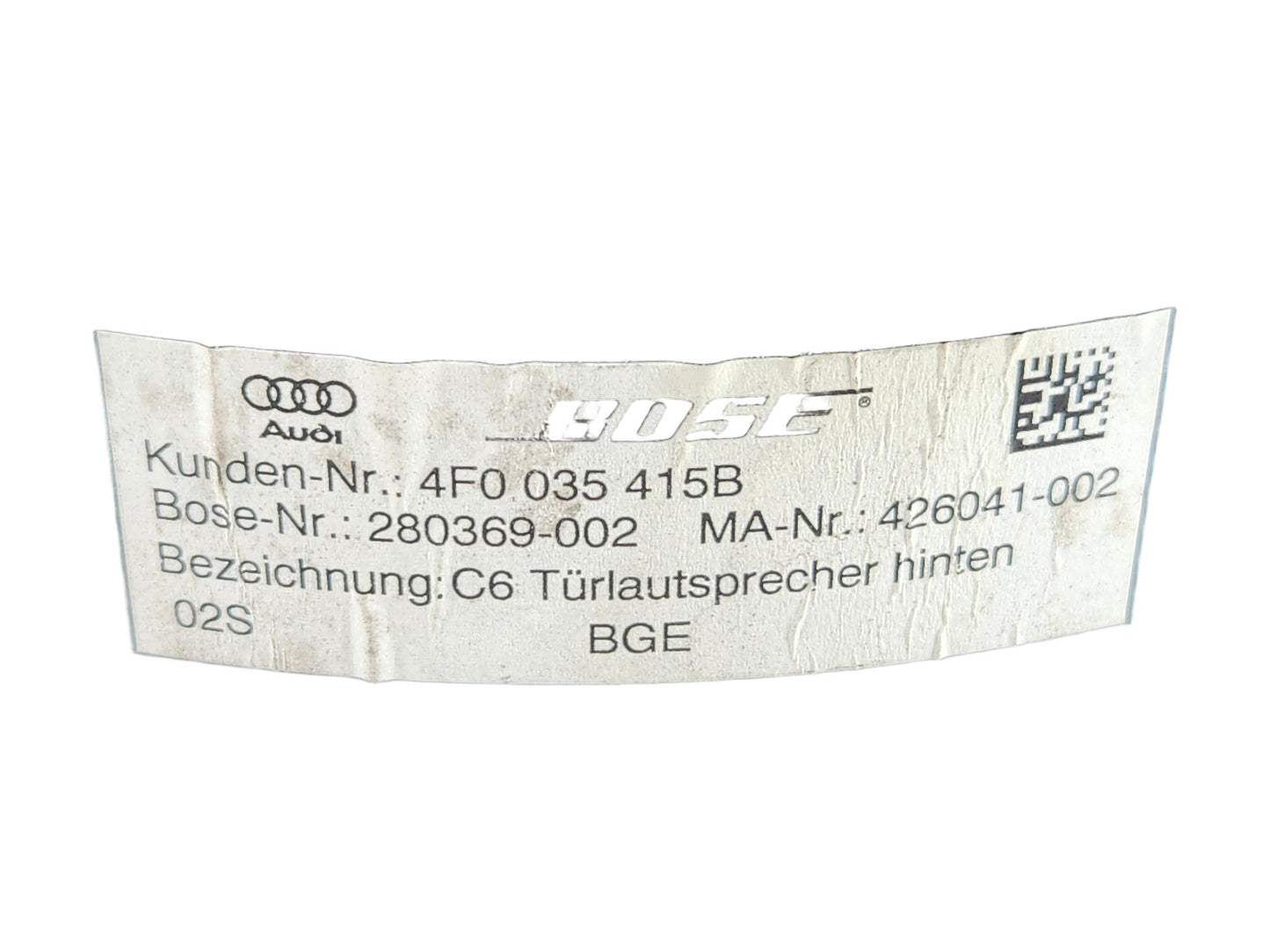 Audi Q7 Genuine Rear Door Speaker 4F0035415B