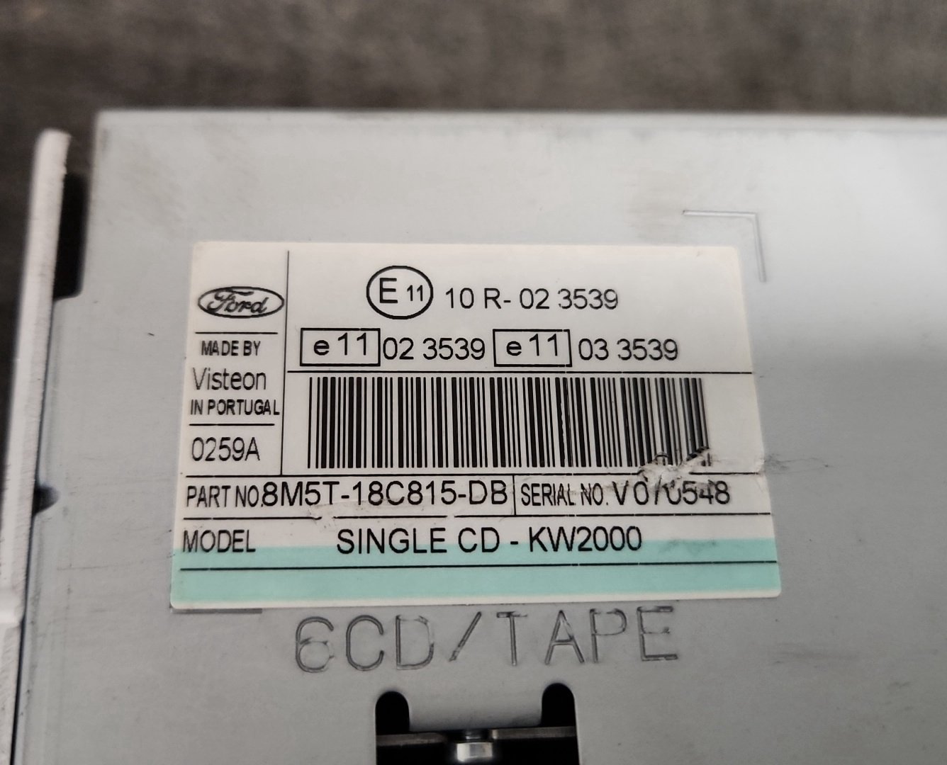 Ford C-Max MK1 FL (C214) Genuine Radio Stereo CD Player Head Unit 8M5T-18C815-DB