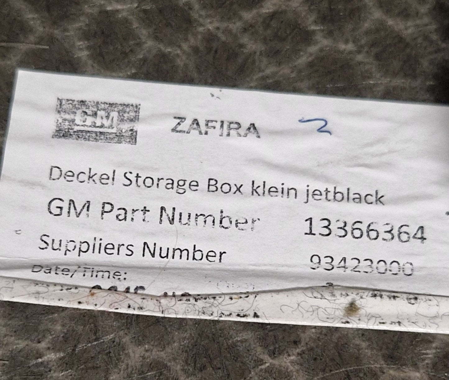 Vauxhall Zafira MK3 (C)(A3470) MPV Genuine Rear Boot Floor Carpet Liner 13366364