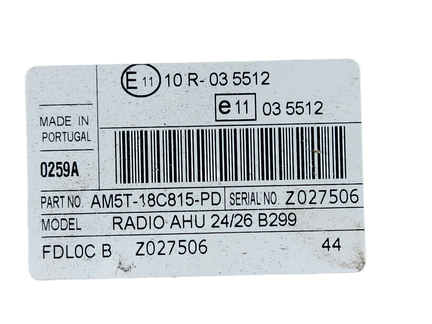 Ford Fiesta MK7 FL (B299) Genuine Radio Stereo Head Unit AM5T-18C815-PD