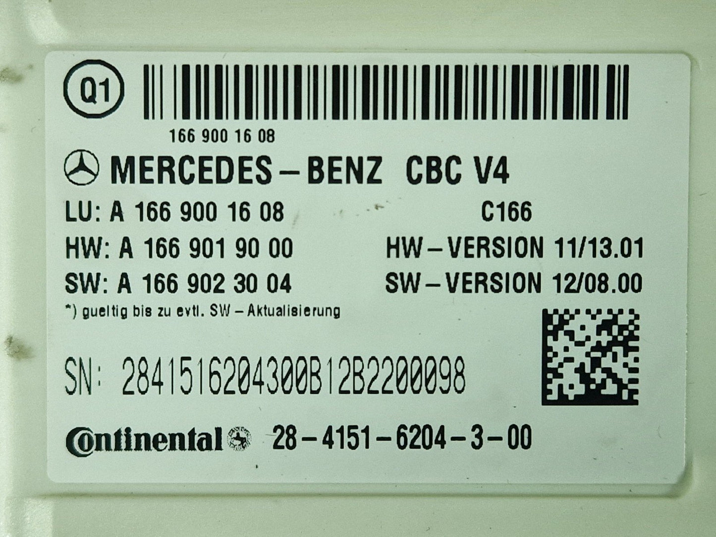 Continental Unknown Part Type A1669001608