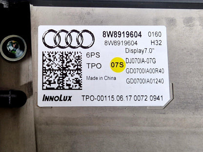 16-23 AUDI A5 F5 SPORTBACK S-LINE GENUINE SAT NAV DISPLAY MMI SCREEN 8W8919604
