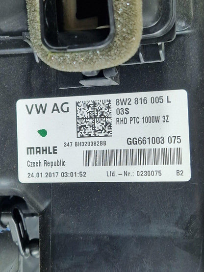 16-24 AUDI A5 F5 COUPE GENUINE HEATER MATRIX COMPLETE BOX 8W2816005L