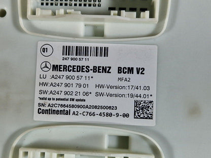 19-ON MERCEDES BENZ A CLASS EQ W177 BODY CONTROL MODULE A2479005711