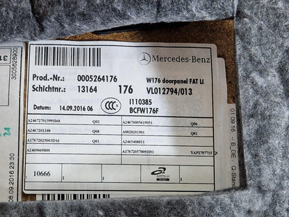 12-18 MERCEDES BENZ W176 GENUINE FRONT PASSENGER SIDE DOOR CARD PANEL