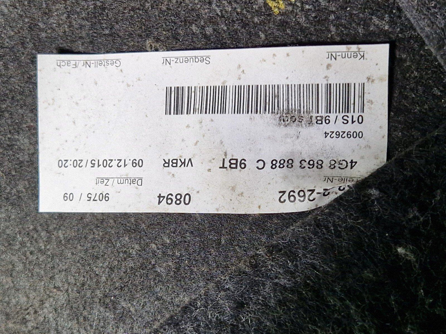 15-18 AUDI A7 4G OEM REAR RIGHT TAILGATE BOOT TRIM PANEL 4G8863888