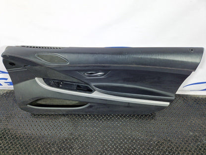 11-18 BMW 6 SERIES F13 COUPE RIGHT DRIVER O/S BLACK LEATHER DOOR CARD PANEL