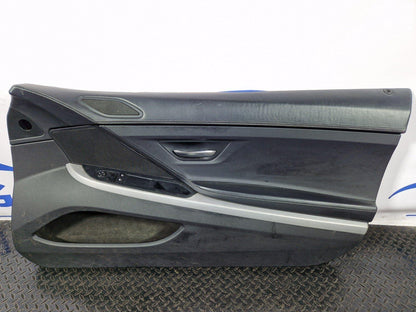 11-18 BMW 6 SERIES F13 COUPE RIGHT DRIVER O/S BLACK LEATHER DOOR CARD PANEL