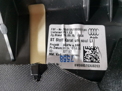 16-19 AUDI A4 B9 SALOON GENUINE REAR LEFT PASSENGER SIDE CLOTH BOLSTER 8W0885703