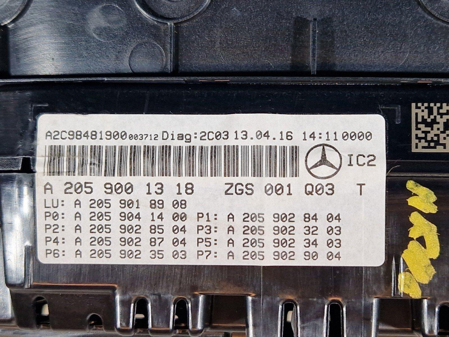 14-21 MERCEDES BENZ W205 INSTRUMENT CLUSTER SPEEDOMETER A2059001318