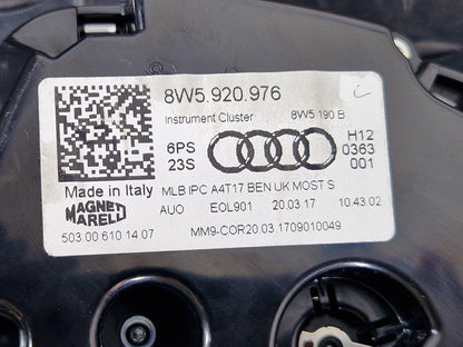 16-23 AUDI S5 COUPE SPEEDOMETER INSTRUMENT CLUSTER 8W5920976